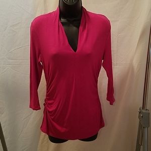 Small Hot Pink Vince Camuto Ruched Top